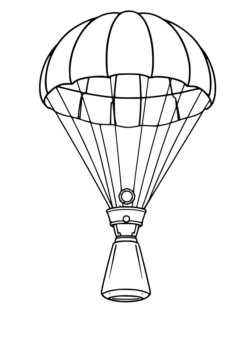 Printable space capsule coloring page for kids
