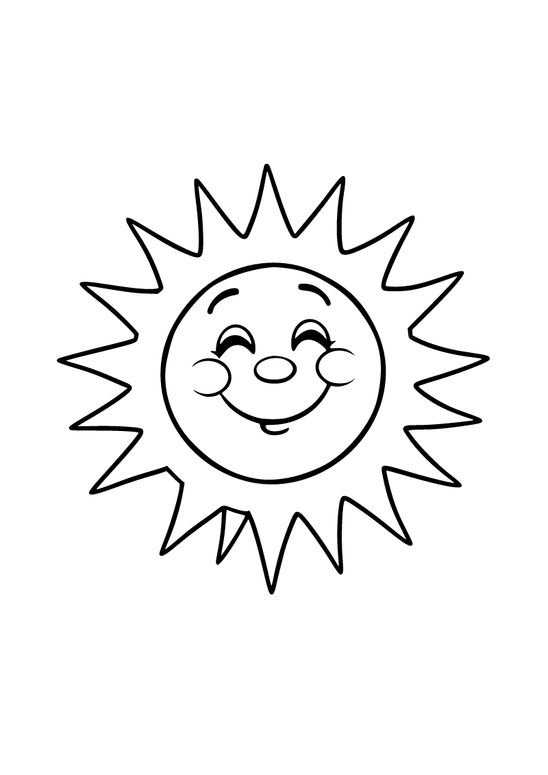 Printable Sun coloring page for kids
