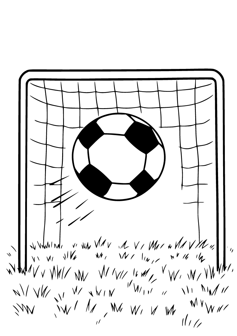 Printable soccer goal coloring page for kids