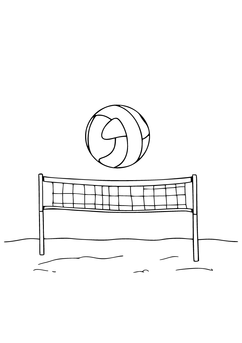Printable volleyball net coloring page for kids
